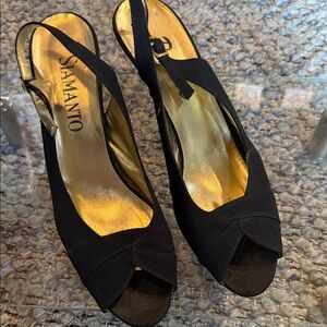 Vintage Probers Samanto Black Slingback Heels